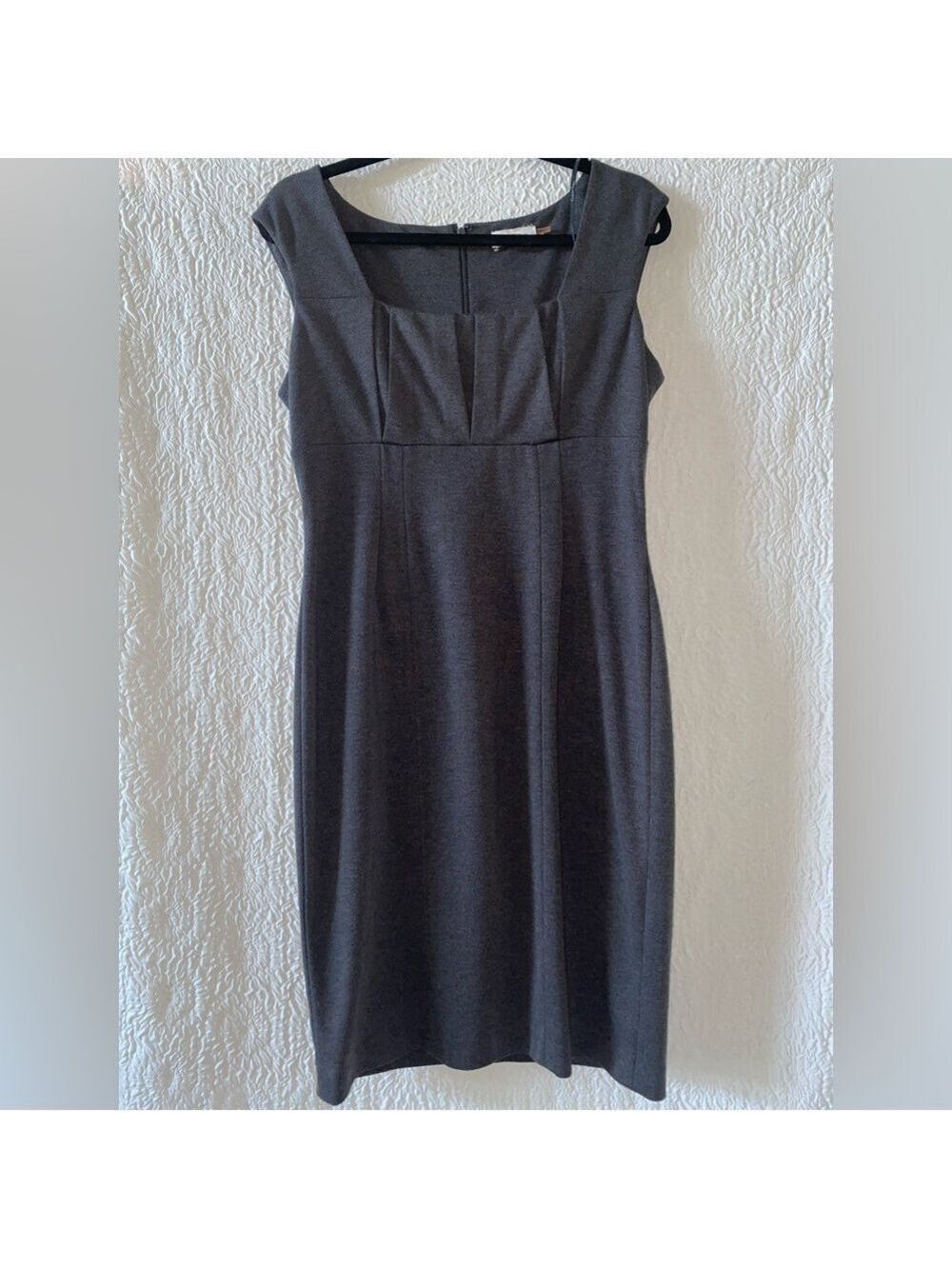 Calvin Klein Square Neck Sleeveless Sheath Midi Dress